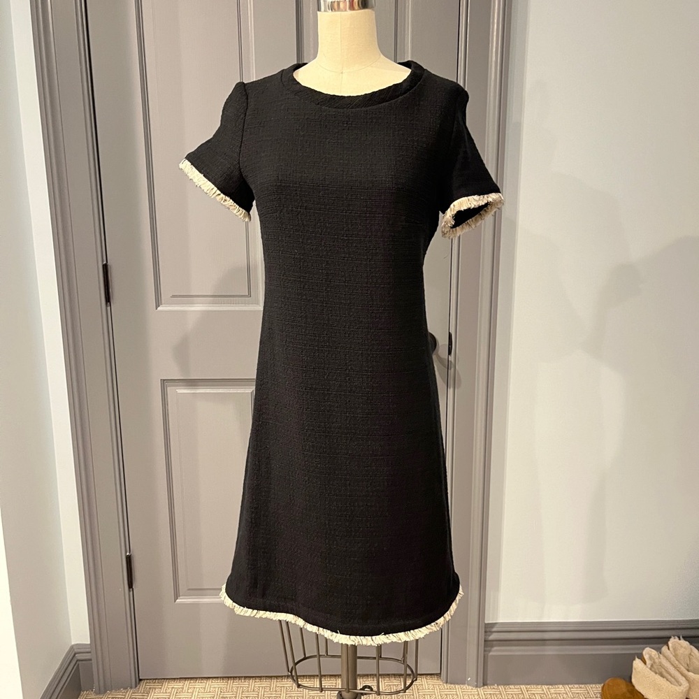 MaxMara Black Dress with Cream Trim
